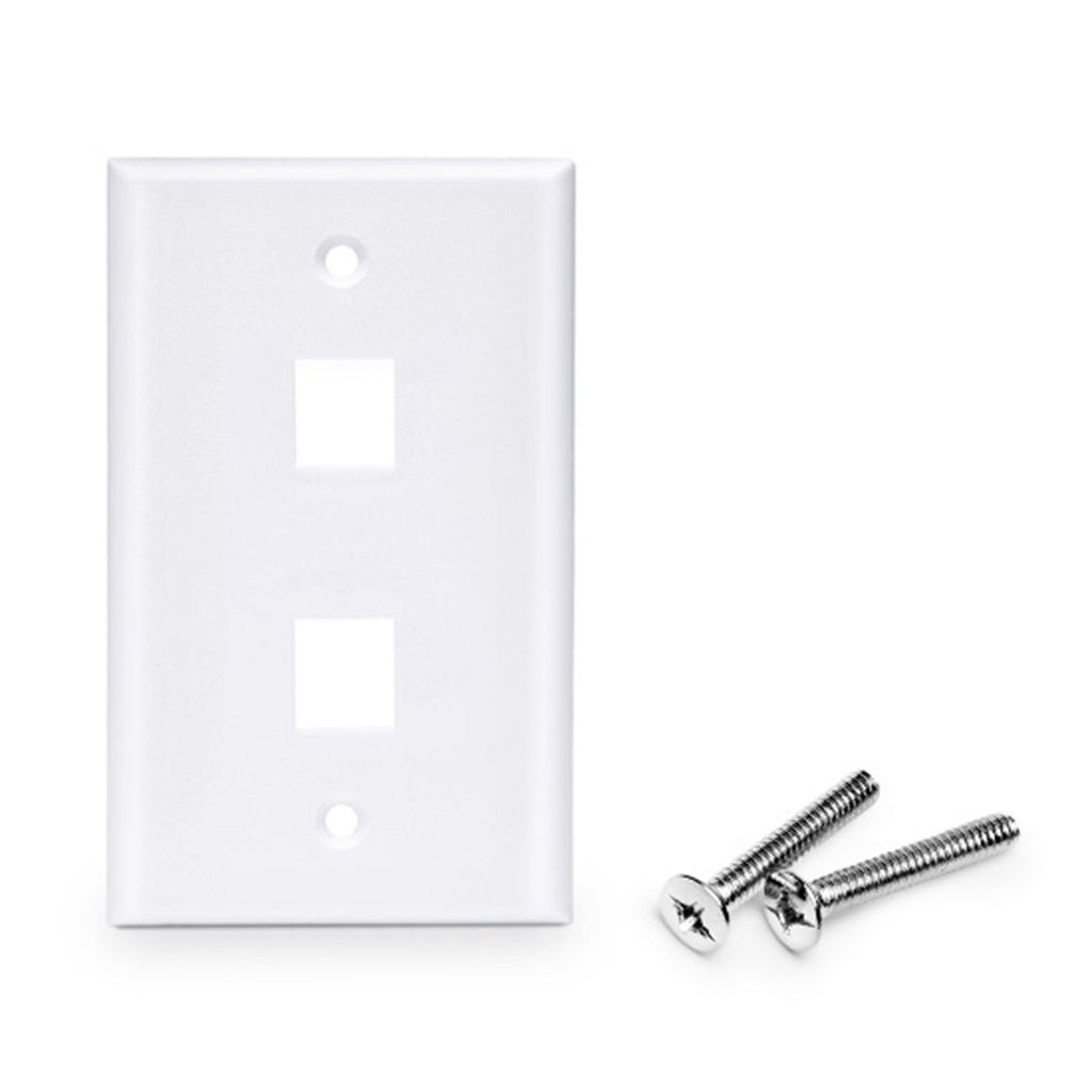 Faceplate Double Port IO Keystone Face Plate 2 Port ABS Wall Plate For Rj45 White Information Outlet