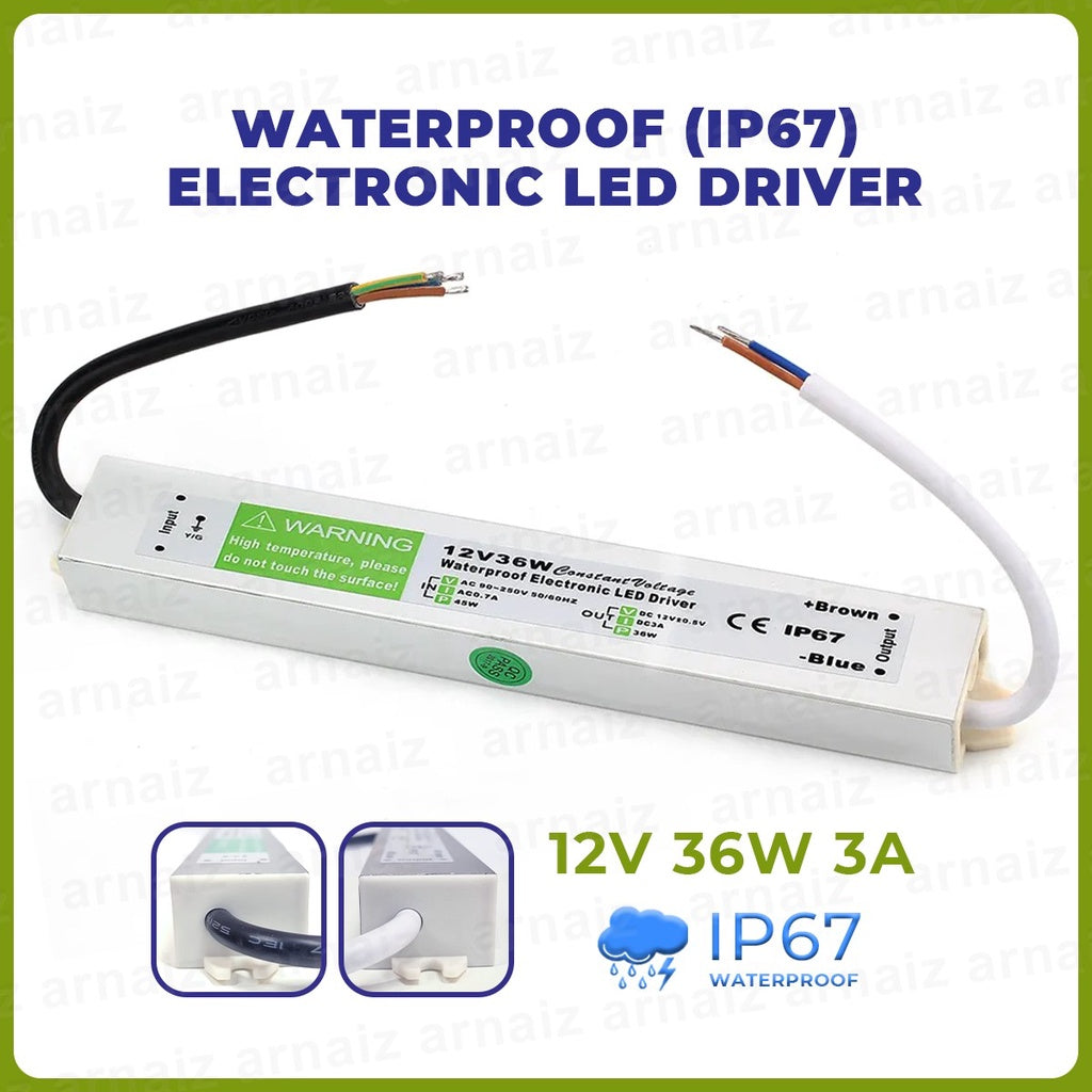 LED Driver IP67 Waterproof 12V 36W Electronic Power Supply Led Strip T ...