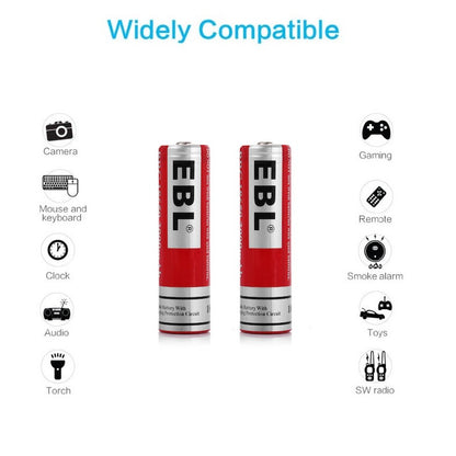 EBL LN-8131 3.7V 18650 (2pcs) 3000mAH Rechargeable Lithium Ion battery 3.7v with Storage Case