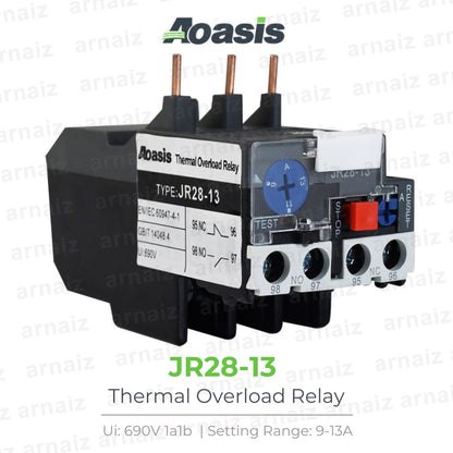 Thermal Overload Relay 9A-13A JR28-13 JR28-25 LR2-D13 Motor Protection Relay For CJX2 Contactors