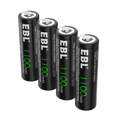 EBL LN-AA 1000 (4pcs) 1.2V AA Size 1100mAh Rechargeable Battery Ni-CD Batteries With Battery Case