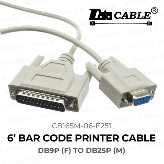 LQD Bar Code Printer Cable DB9PF/DB25P DB9P Female to DB25P Male 6 Feet CB150M-06 PC Computer Modem