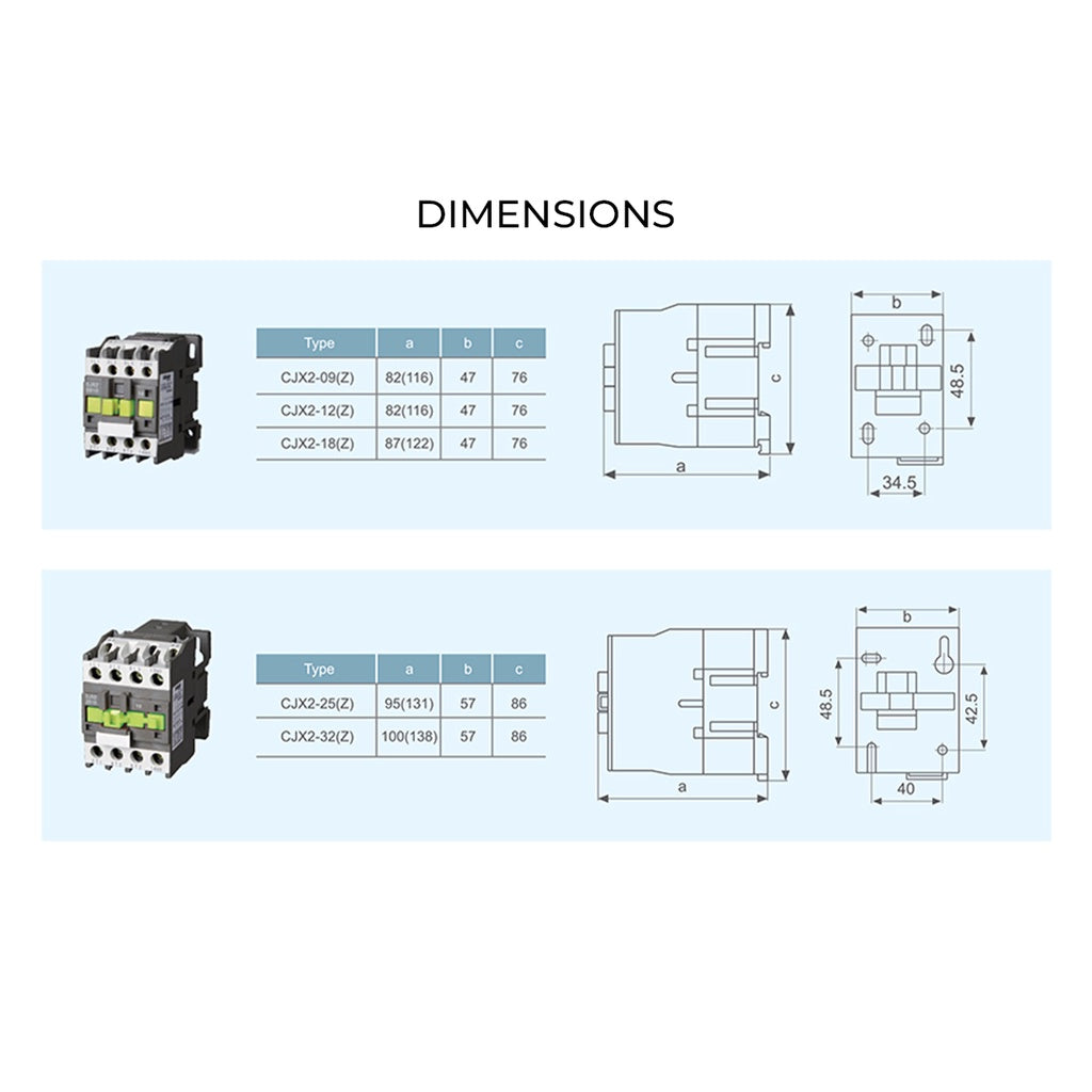 9A to 32A AC Magnetic Contactor CJX2 Contactors 0910 1210 1810 2510 3210 220V Aoasis Best Quality