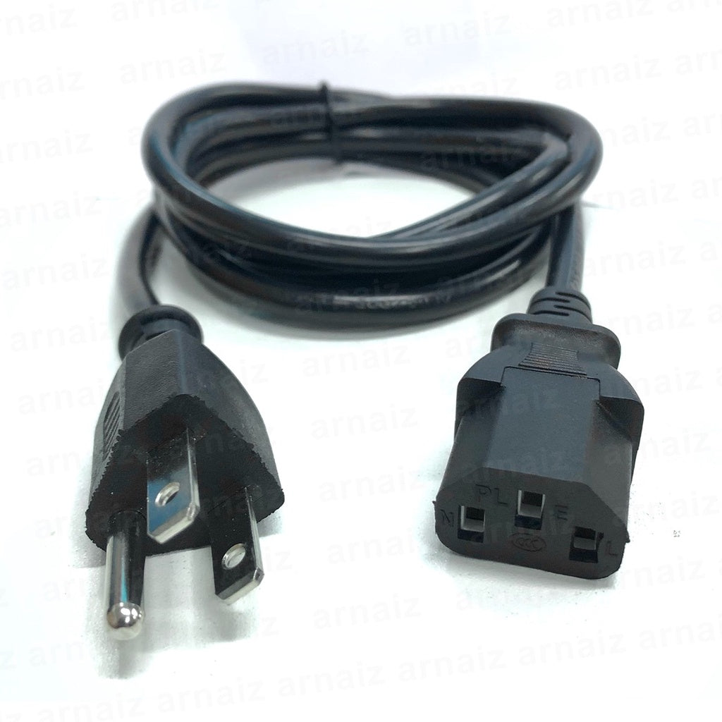 AC CPU Power Cord US Plug for PC Computer Printer Monitor Rice Cooker 3 Prong Male Jack 1.5 Meters