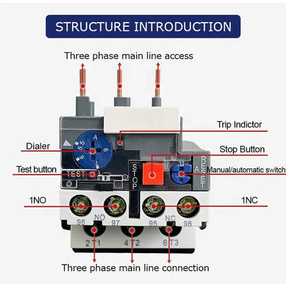 Thermal Overload Relay 9A-13A JR28-13 JR28-25 LR2-D13 Motor Protection Relay For CJX2 Contactors