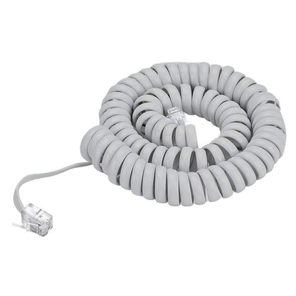 Telephone Handset Cord Grey 20" 50cm Spiral Phone Cord Handset Cord Universally Compatible Grey