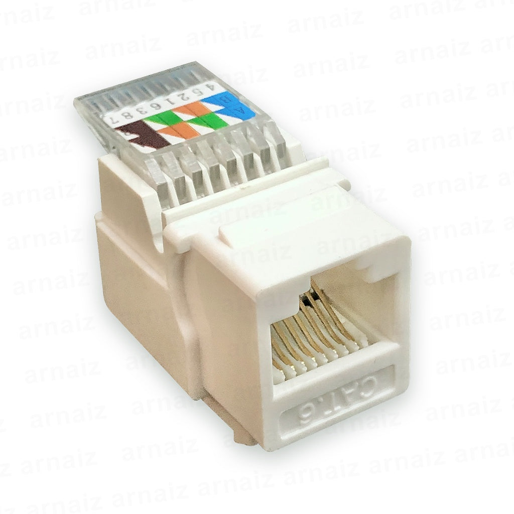 CAT6  IO Keystone Jack RJ45 Tool Less type Unshielded UTP Network Jack Connector Information Outlet