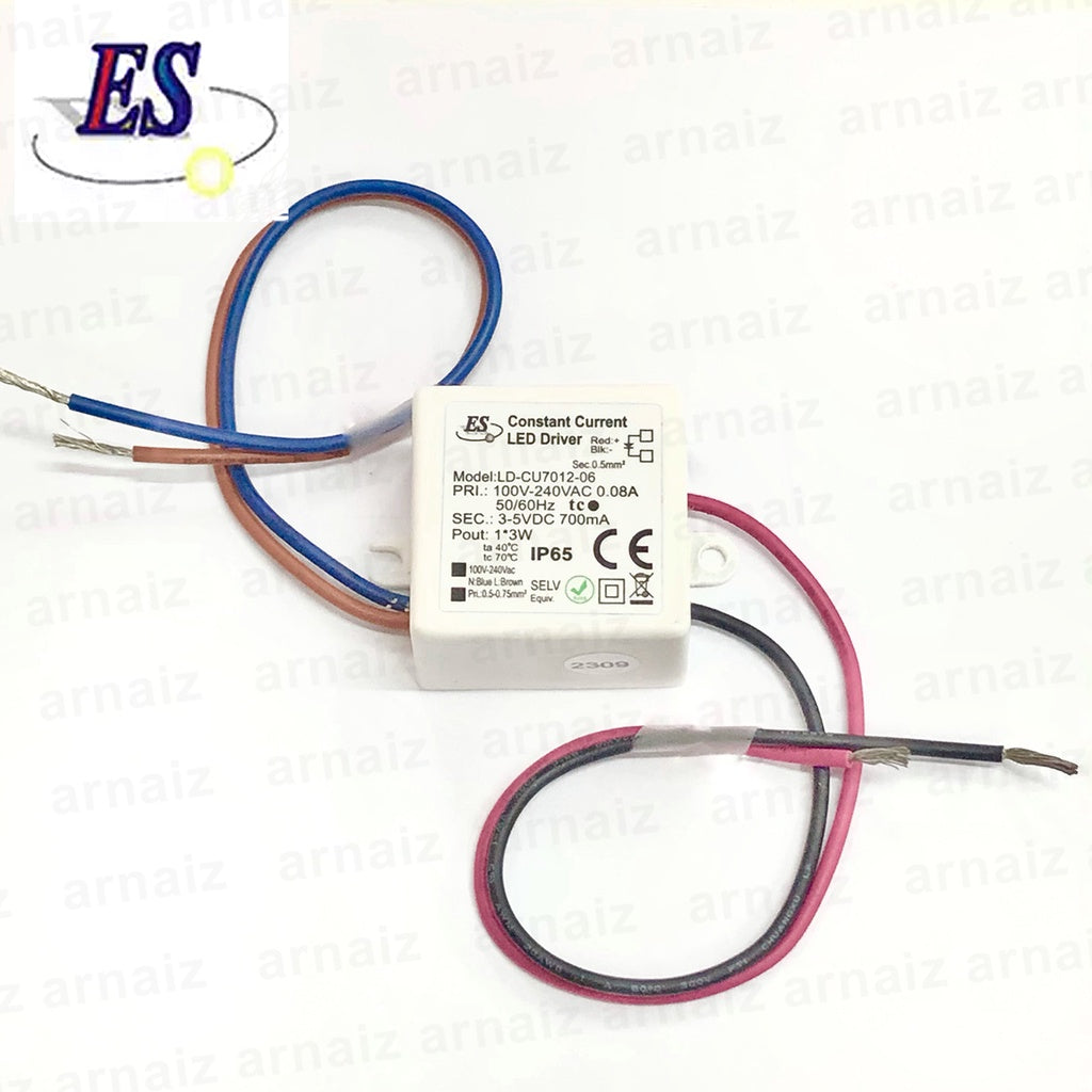 LD-CU7012-06 Constant Current LED Driver IN:100-240VAC OUT:3-5VDC, 700MA 3W LDCU701206 3 Watts