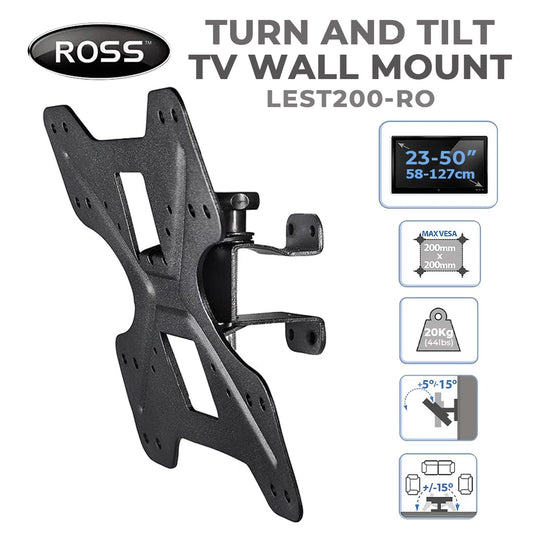 LQD Ross LEST200-RO Turn and Tilt TV Wall Mount 23-50" Inches LEST200 Swivel and Tilt Tool-free