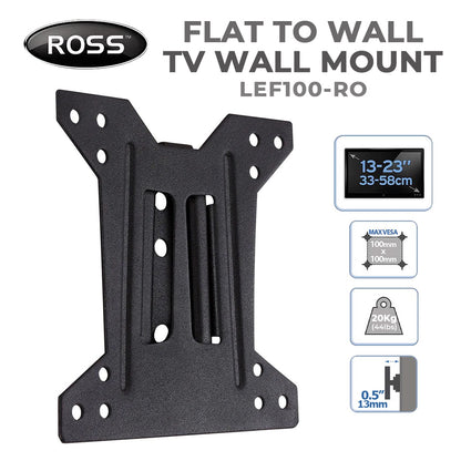 LQD Ross LEF100-RO Flat to Wall TV Wall Mount 13-23" LEF100 Fixed