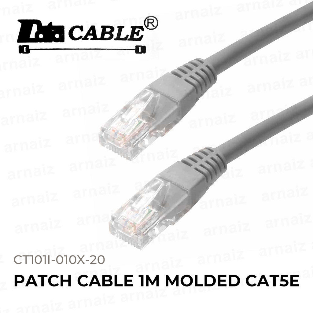 LQD Patch Cable Molded Cat5E 1 meter RJ45 UTP Network Gray CT101I-010X-20 1M