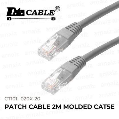 LQD Patch Cable Molded Cat5E 2 meters RJ45 UTP Network Gray CT101I-020X-20 2M