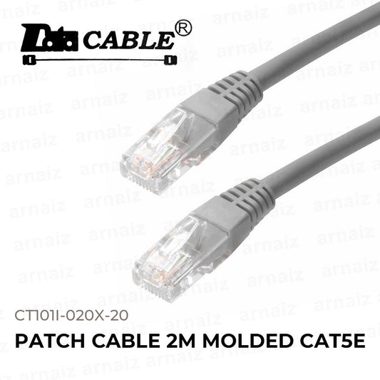 LQD Patch Cable Molded Cat5E 2 meters RJ45 UTP Network Gray CT101I-020X-20 2M