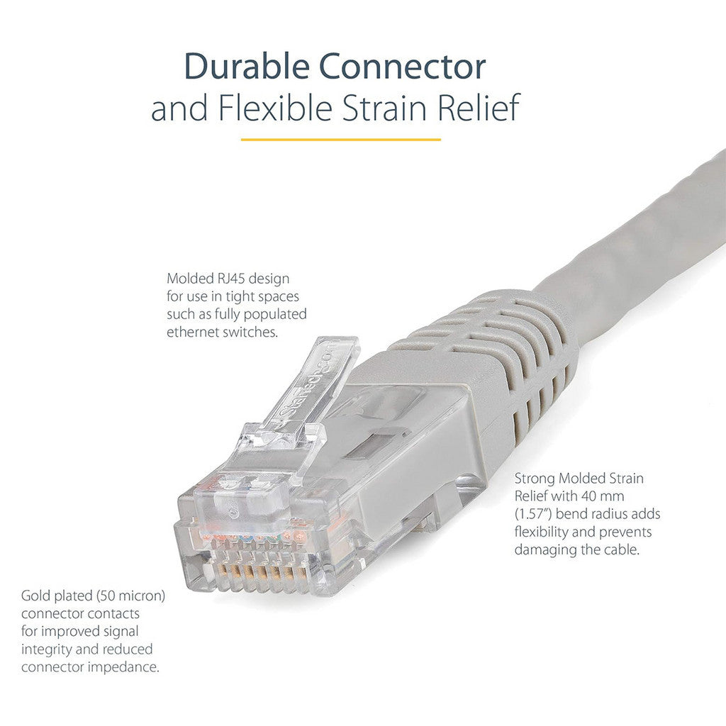 LQD Patch Cable Molded Cat6 2 meters RJ45 UTP Network Gray CT101I-02X-30 2M