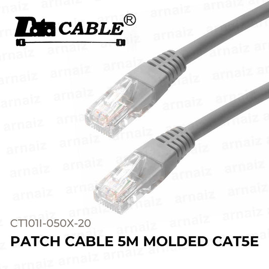 LQD Patch Cable Molded Cat5E 5 meters RJ45 UTP Network Gray CT101I-050X-20 5M