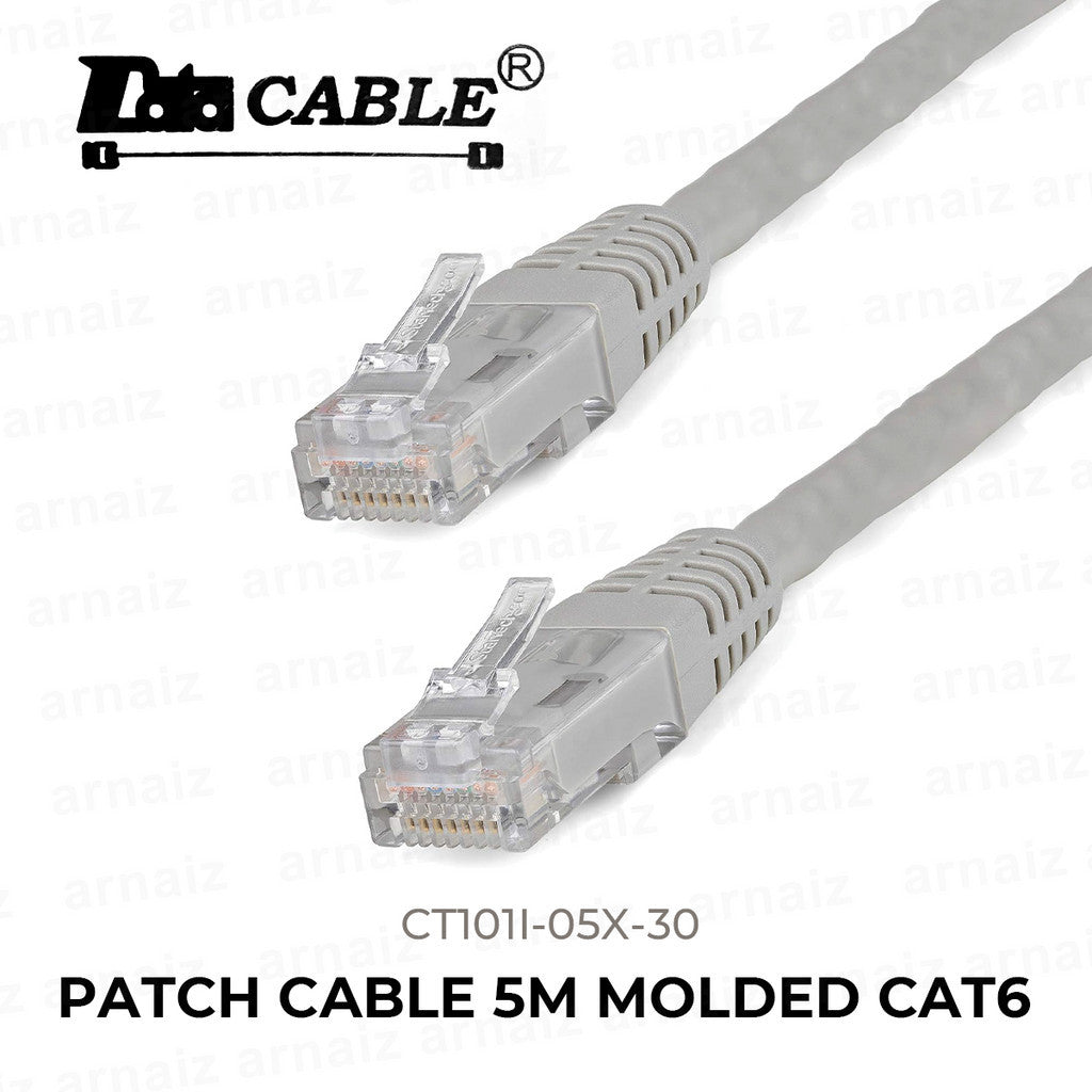 LQD Patch Cable Molded Cat6 5 meters RJ45 UTP Network Gray CT101I-05X-30 5M