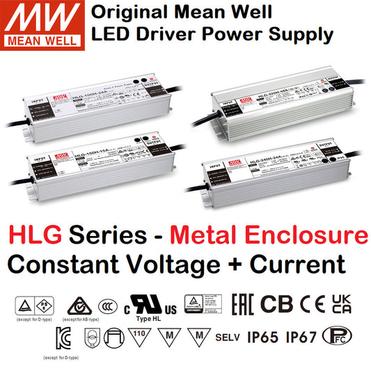 Meanwell LED Driver Power Supply HLG Series Metal Enclosure Mean Well Power Supply 12V 24V