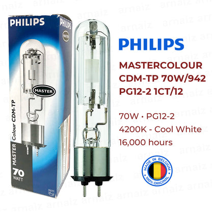 LQD Philips MASTERColour CDM-TP 70W/942 PG12-2 1CT/12 Universal Halogen Discharge Lamp