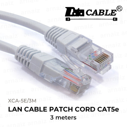 LQD LAN Cable Cat5E 3 meters RJ45 UTP Network Ethernet Gigabit Gray Patch Cord XCA-5E/3M